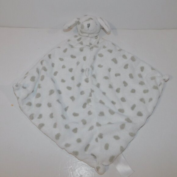 Angel Dear White Gray Polka Dot Dalmatian Dog Security Blanket Baby Lovey Nunu - Picture 1 of 5